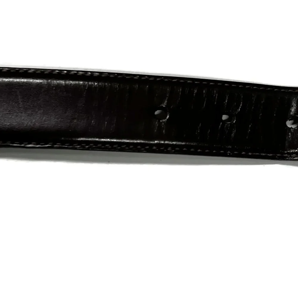 Brooks Brothers Italian  Leather Belt Dark Brown Cognac‎ Brass Buckle Mens 42